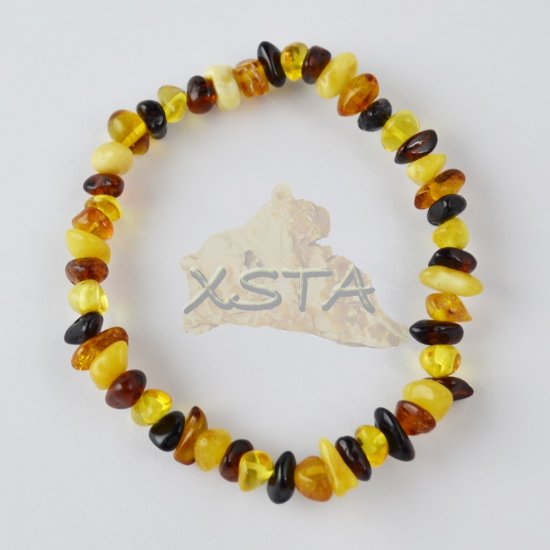 Amber bracelet mix color chips beads
